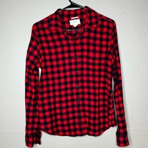 Ralph Lauren Denim & Supply RL Tomboy Shirt Size Medium Red Black Buffalo Plaid